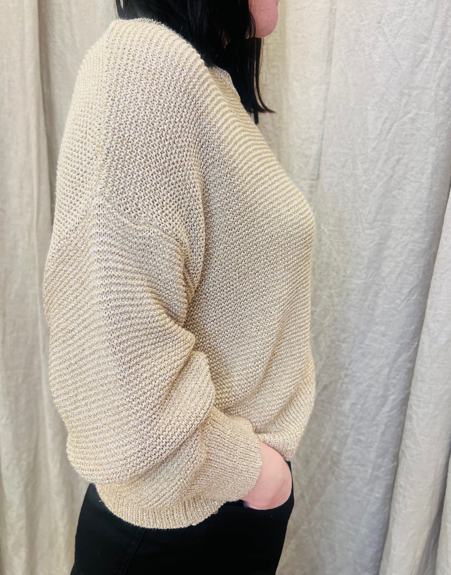 VICOLO Magliocino in lurex oro
