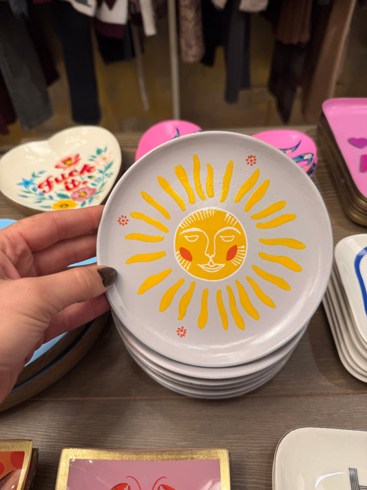 Piattini decorativi in legno dipinti a mano