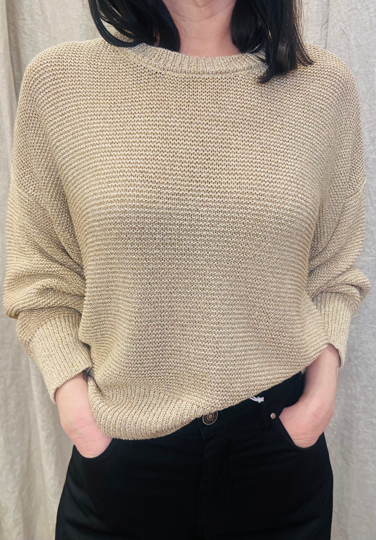 VICOLO Magliocino in lurex oro