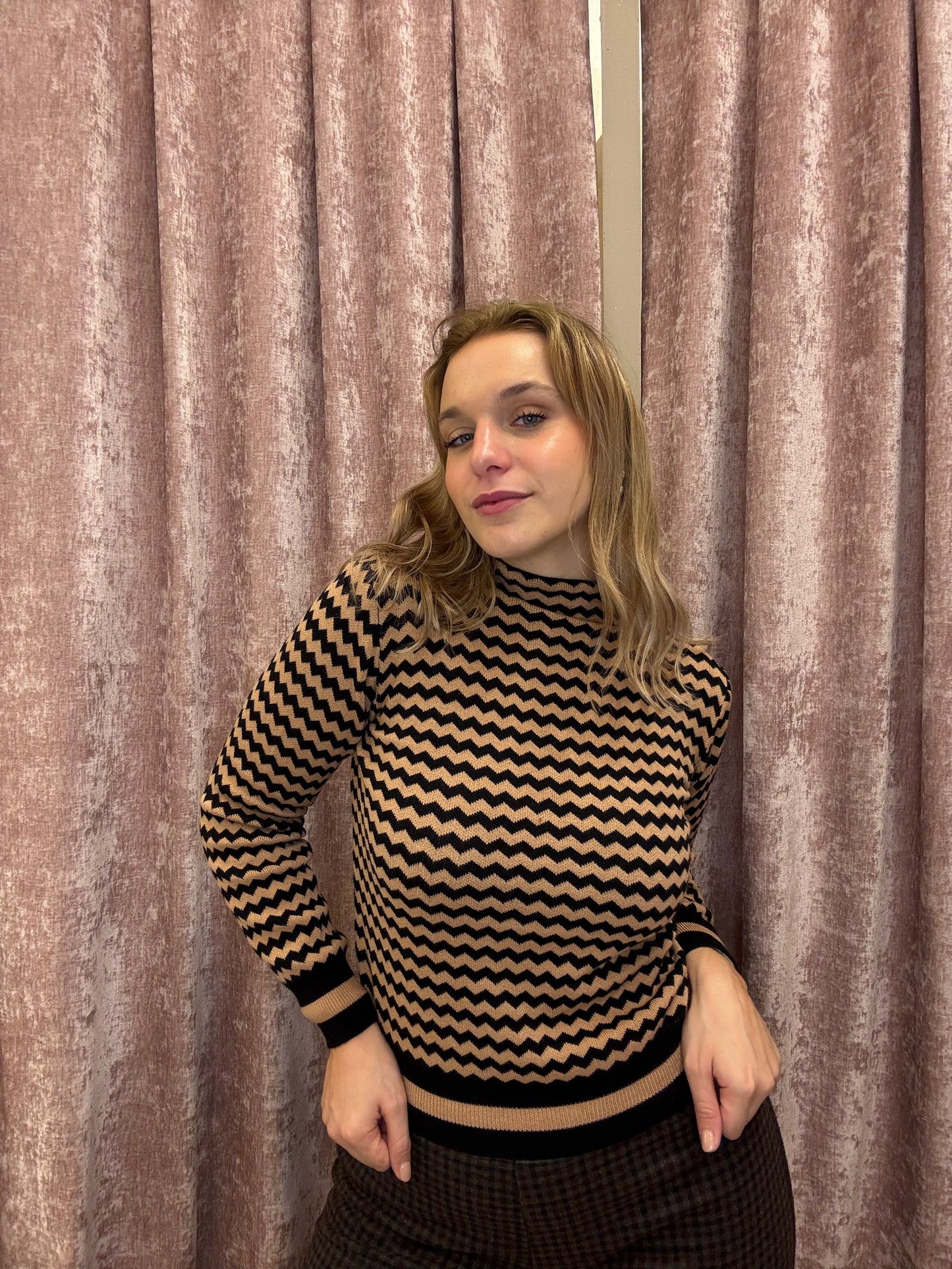 Maglioncino fantasia zig zag