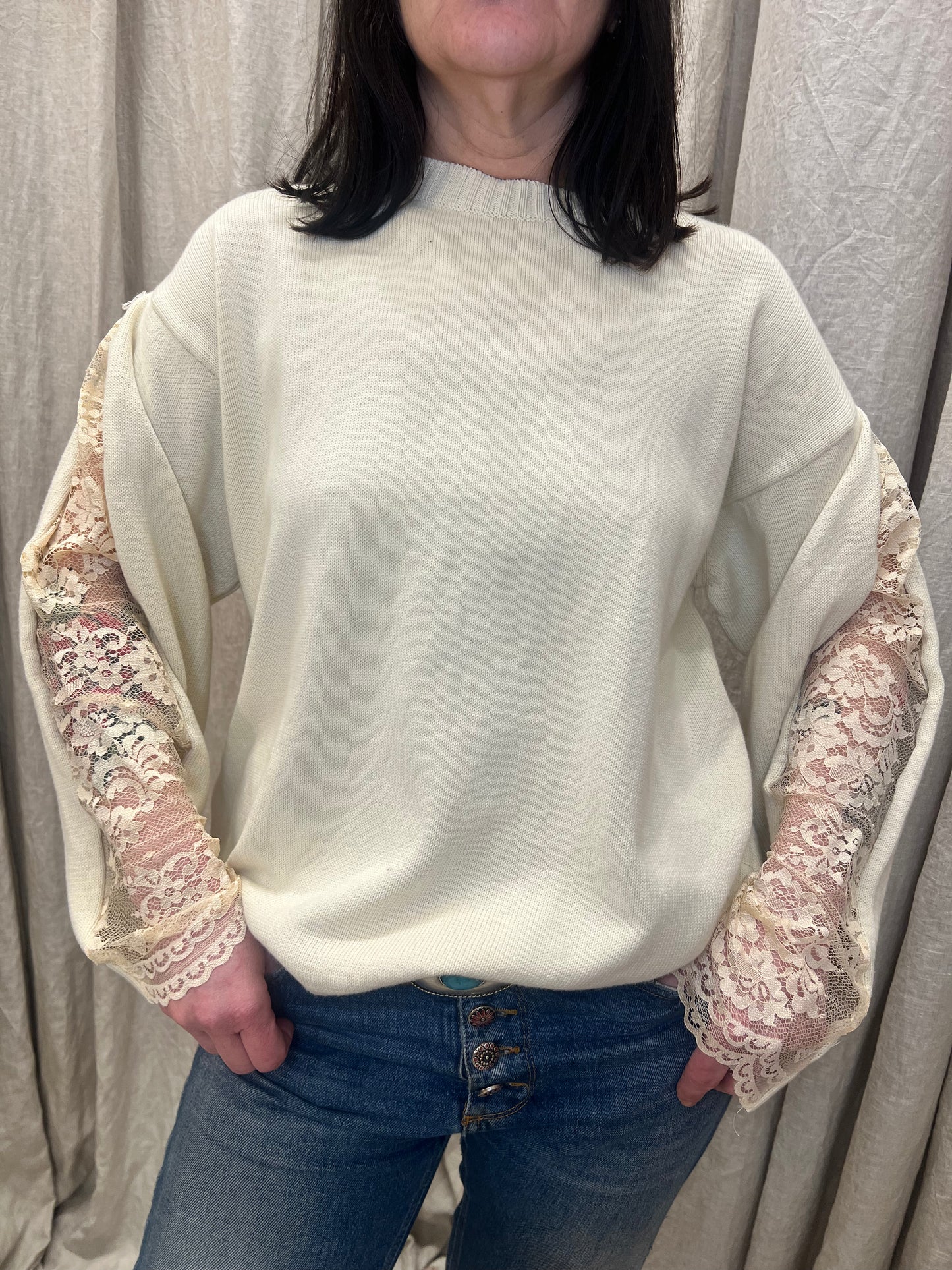 VICOLO Maglia con inserti in pizzo
