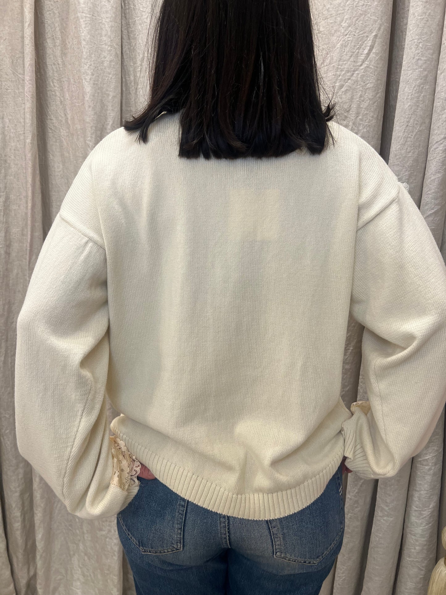 VICOLO Maglia con inserti in pizzo