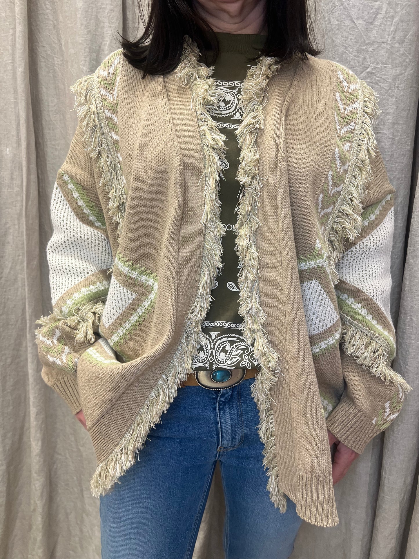 VICOLO Cardigan sfrangiato