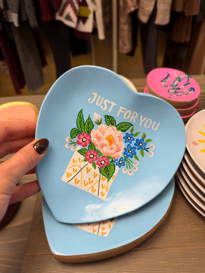 Piattini decorativi in legno dipinti a mano