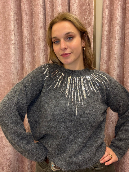 Maglione con dettagli di paillettes
