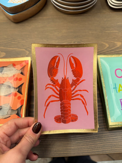 Piattini decorativi in vetro con bordo dorato