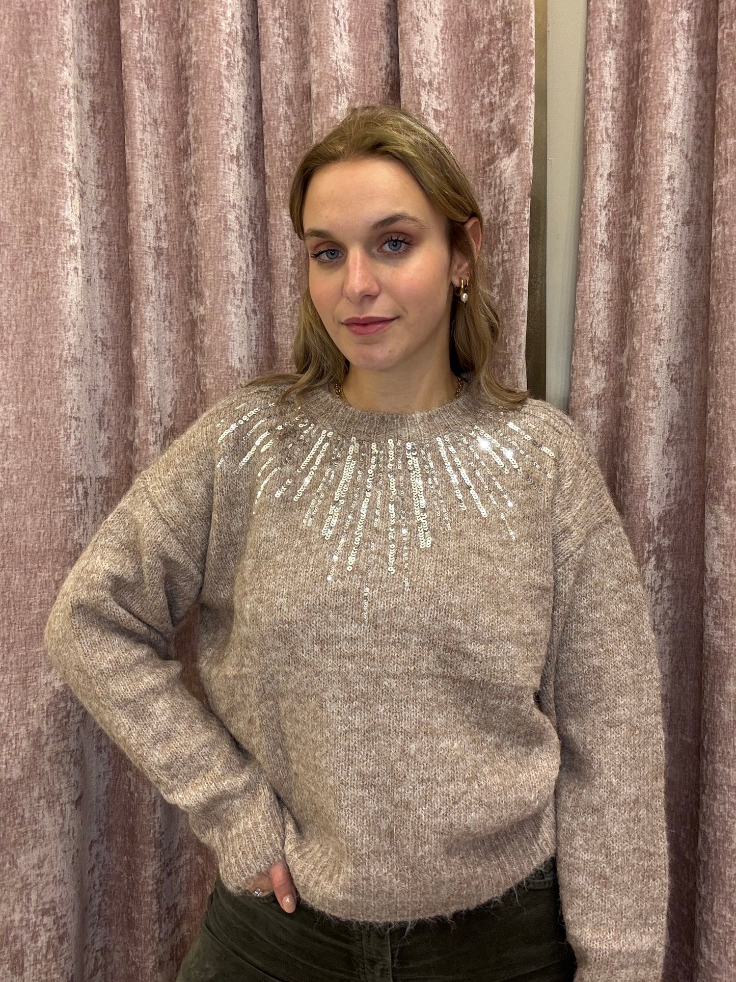 Maglione con dettagli di paillettes