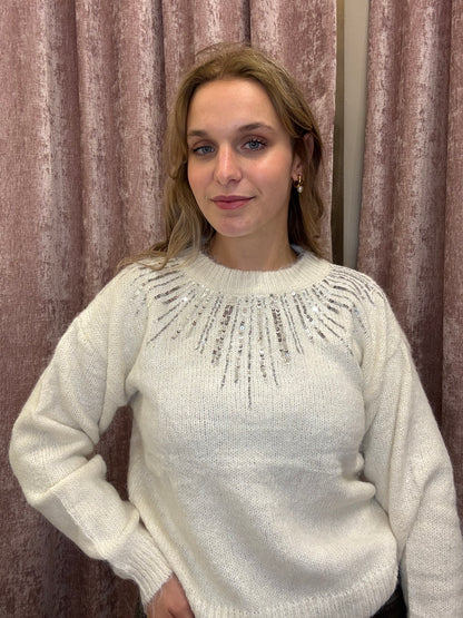 Maglione con dettagli di paillettes