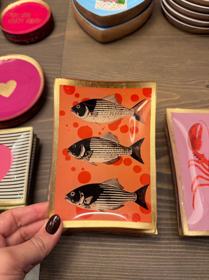 Piattini decorativi in vetro con bordo dorato