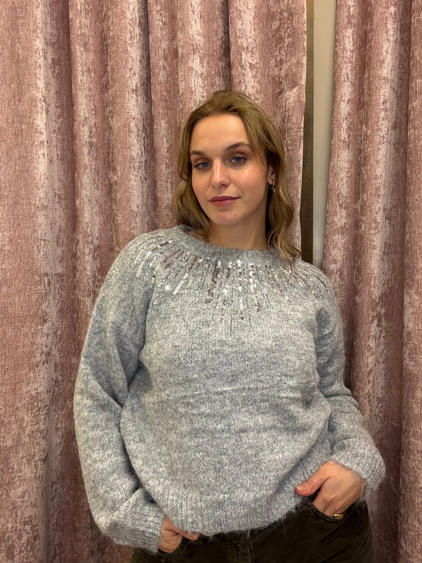 Maglione con dettagli di paillettes