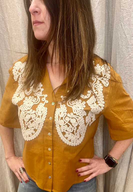 MEISIE Camicia mezza manica con ricami