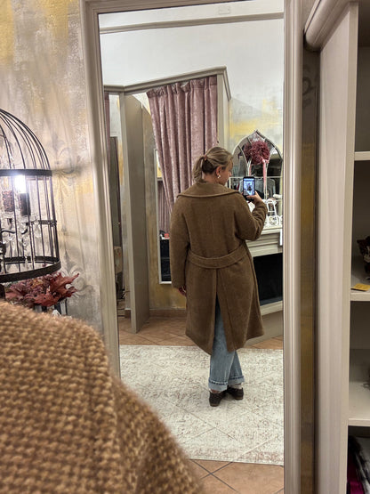 Cappotto doppiopetto cammello