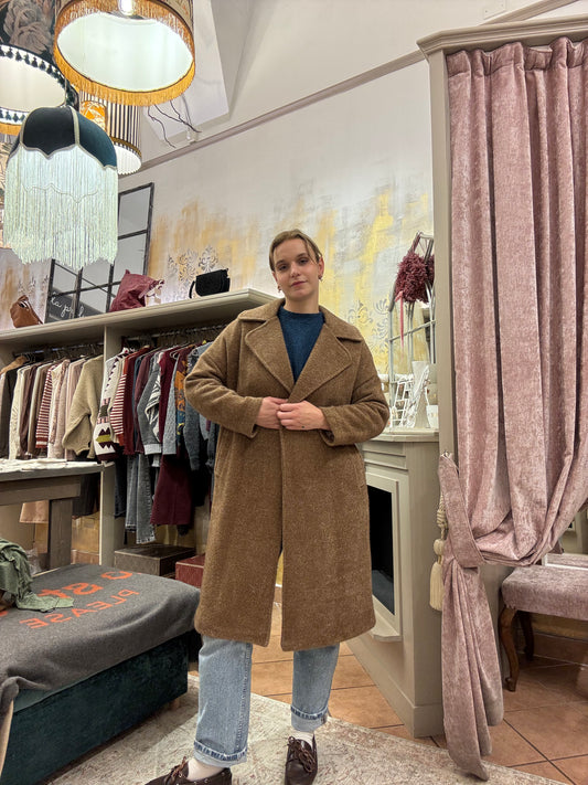 Cappotto doppiopetto cammello